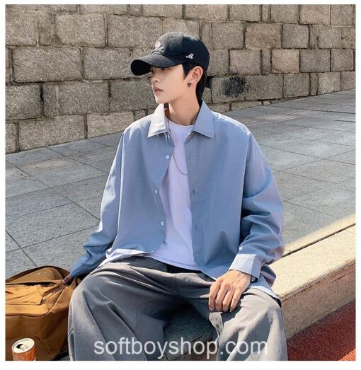 Soft Boy Stylish Men Fashion Oversize Shirt 19