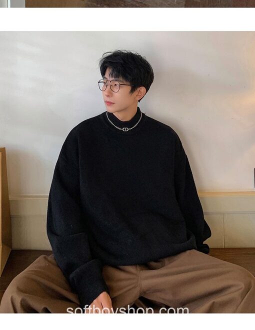 Softboy Korean Style Harajuku Turtleneck Knitted Sweater 13