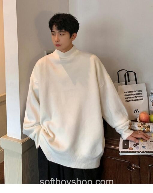 Softboy Korean Style Harajuku Turtleneck Knitted Sweater 14