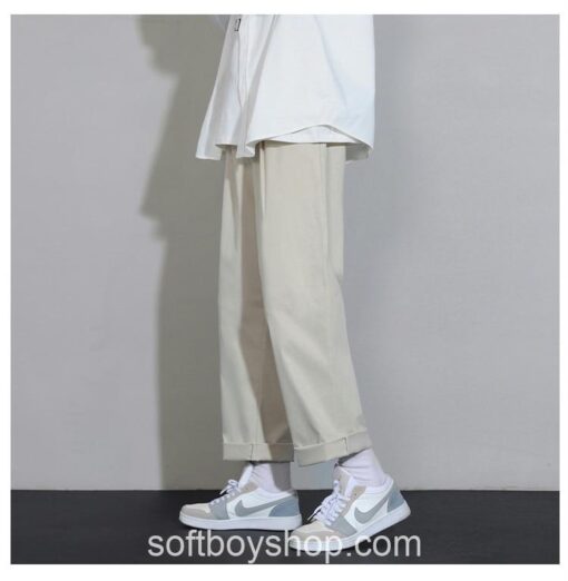 Soft Boy Casual Solid Casual Straight Pants 13