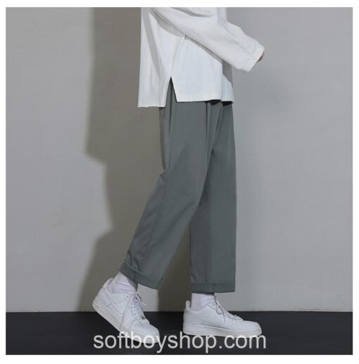 Soft Boy Casual Solid Casual Straight Pants 12