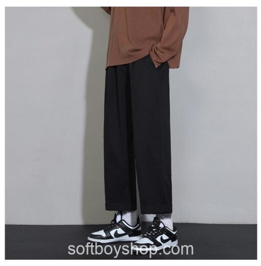 Soft Boy Casual Solid Casual Straight Pants 7