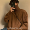 Soft Boy Men Harajuku Knitted Turtleneck Sweater