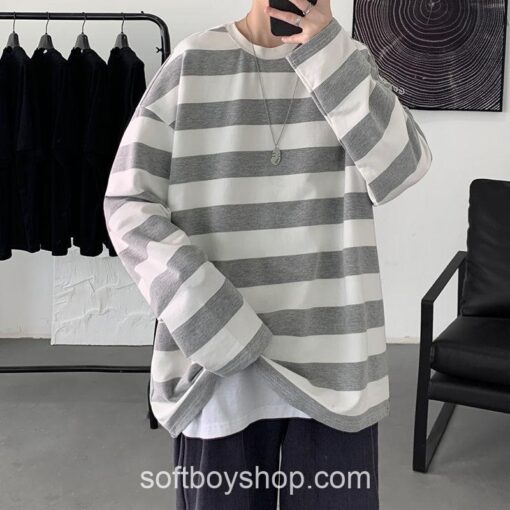Soft Boy Harajuku Striped T shirts 5
