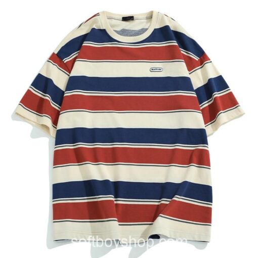 Y2k Striped Cotton T-shirts 3