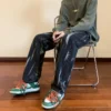 Soft Boy Tie-Dye Baggy Jeans Trousers 3