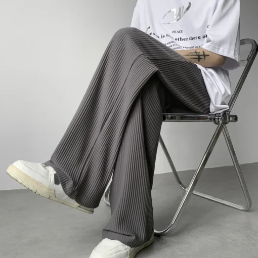 Pleated Ice Silk Soft Boy Trousers Pants 2