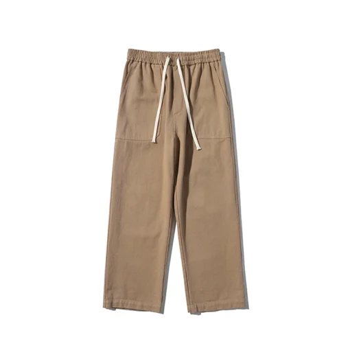 Cotton Straight Trousers Pants 5